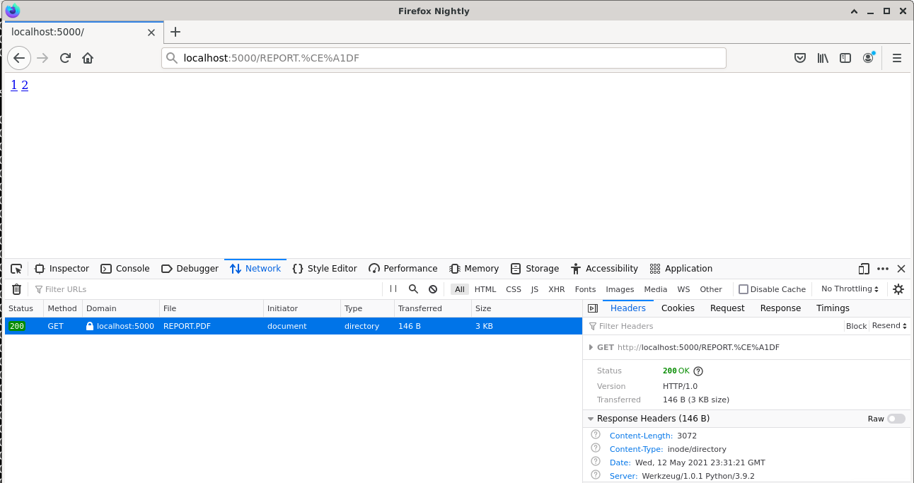 
        200 OK HTTP/1.1
        Content-Type: inode/directory
    